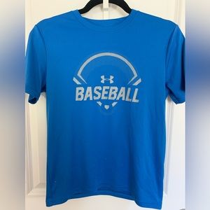 Boys L Underarmour Hear Gear baseball tee
